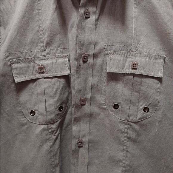 191‎ Unlimited Boys Large Short Sleeved Button-up Shirt Top Gray - Picture 2 of 7